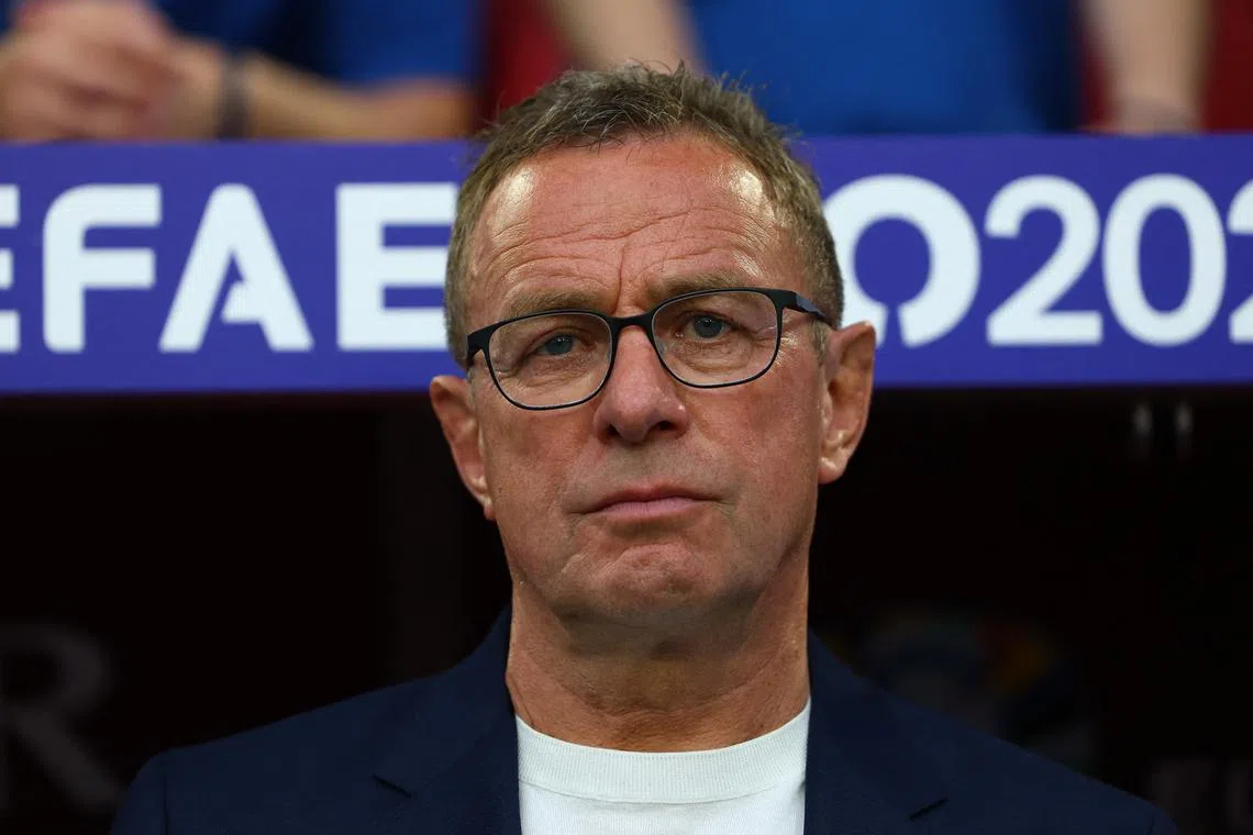 FILE PHOTO: Soccer Football - Euro 2024 - Group D - Austria v France - Dusseldorf Arena, Dusseldorf, Germany - June 17, 2024 Austria coach Ralf Rangnick before the match REUTERS/Kacper Pempel/File Photo