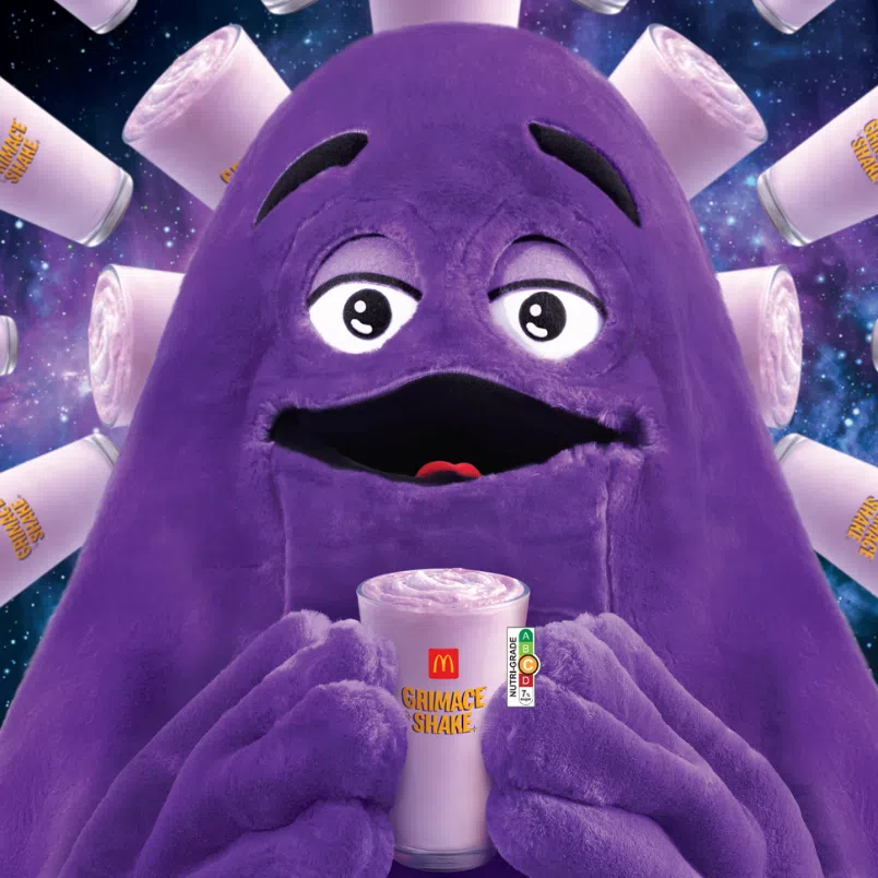 Grimace fans can also get their hands on a series of character merch soon.