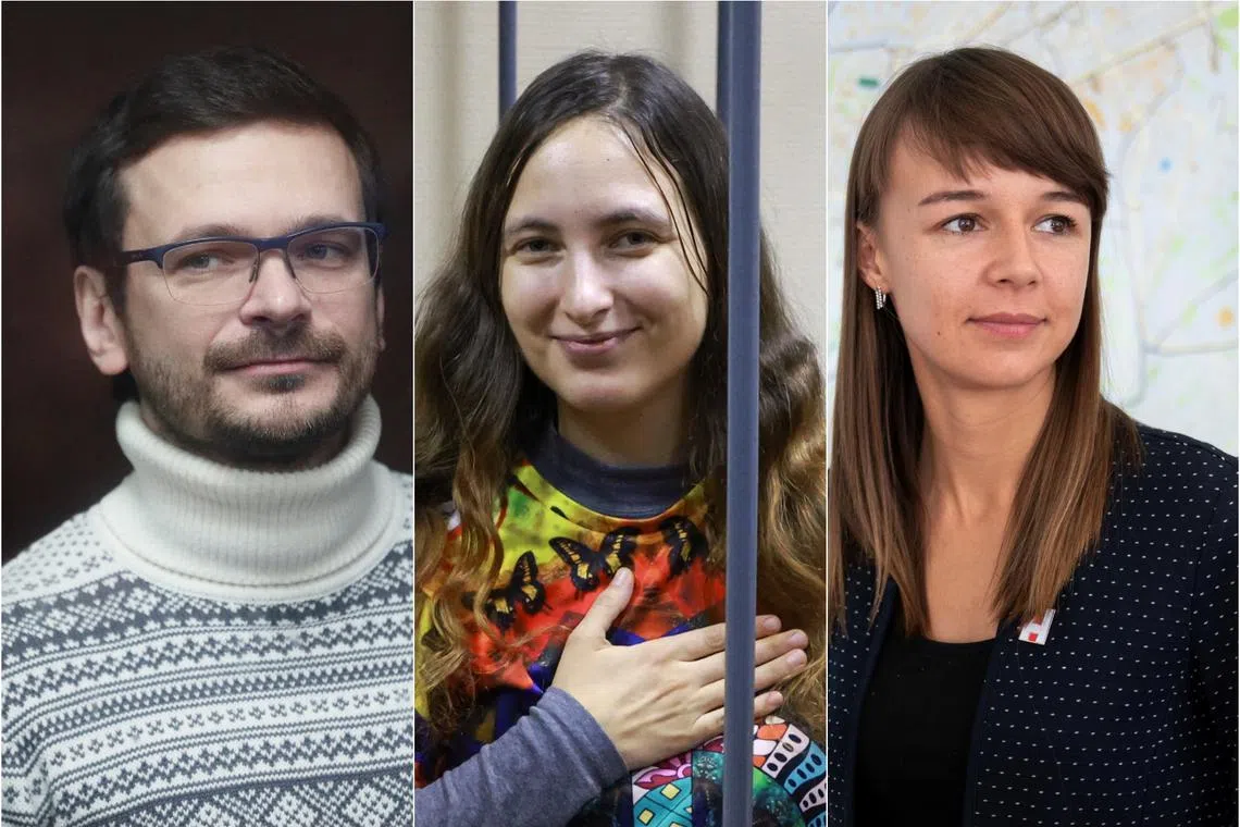(From left) Opposition politician Ilya Yashin, anti-war artist Sasha Skochilenko and opposition activists Ksenia Fadeeva are among those missing.