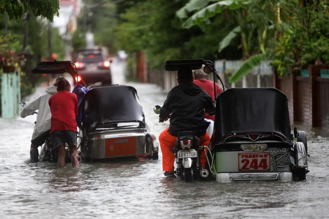 Super Typhoon Saola caused streets like this in  the town of Paoay, Ilocos Norte province, Philippines to flood on Wednesday. 