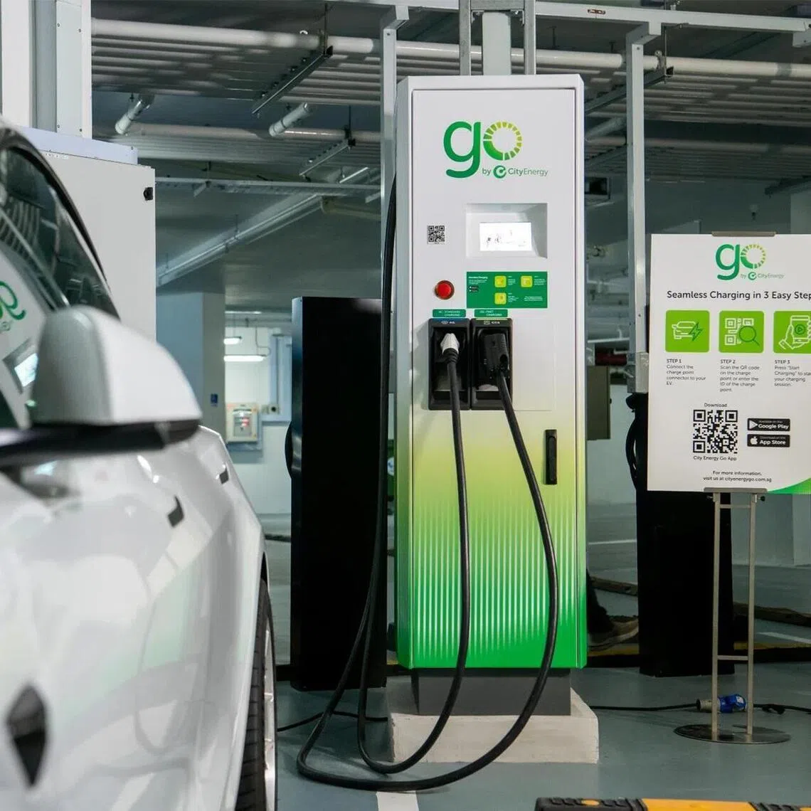 Some charging points have one terminal for AC and another for DC charging. 