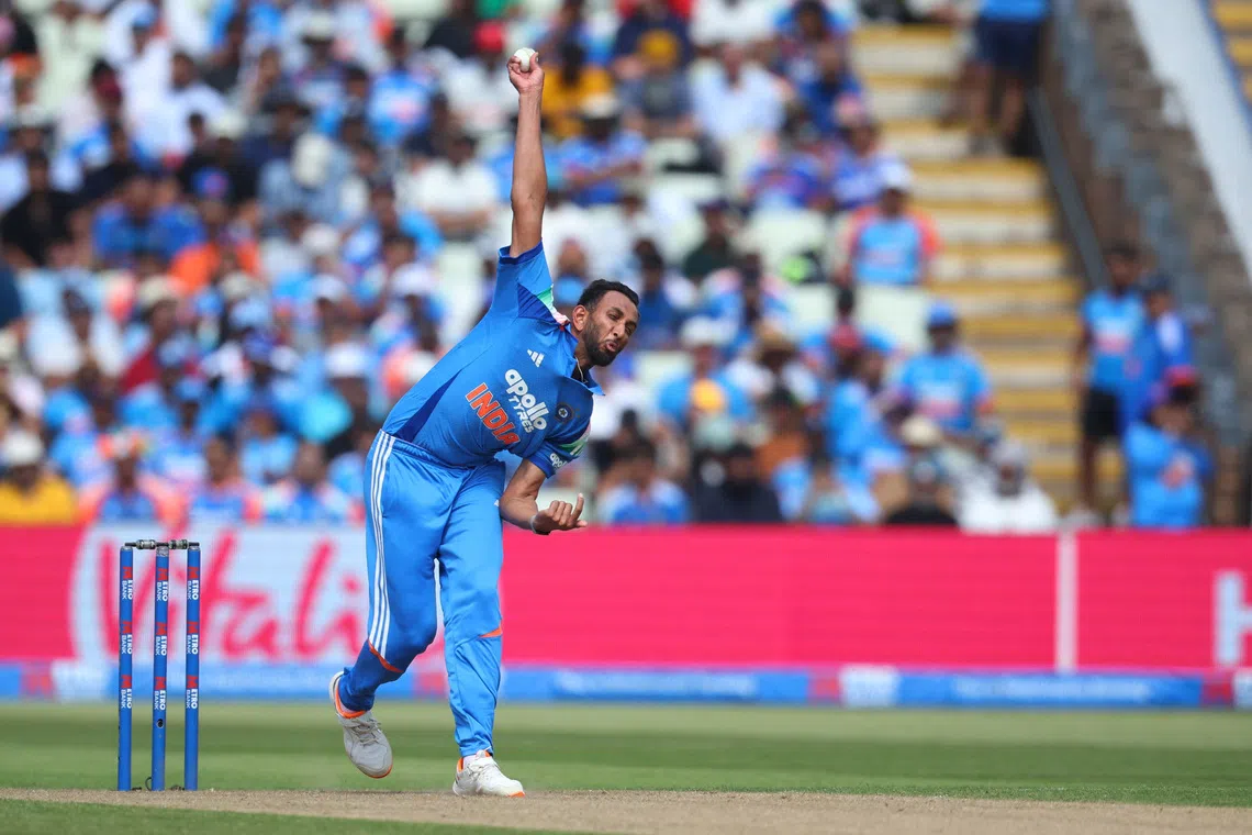 Cricket - First One Day International - England v India - Edgbaston Cricket Ground, Birmingham, Britain - July 14, 2026 India's Prasidh Krishna in action Action Images via Reuters/Ed Sykes