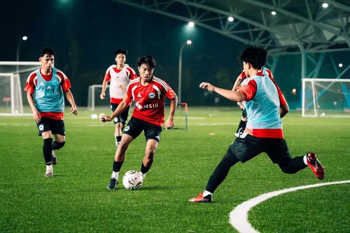 Singapore players in training before the FIFA Under-15 World Cup and Festival where they finished 141st out of 189 teams.