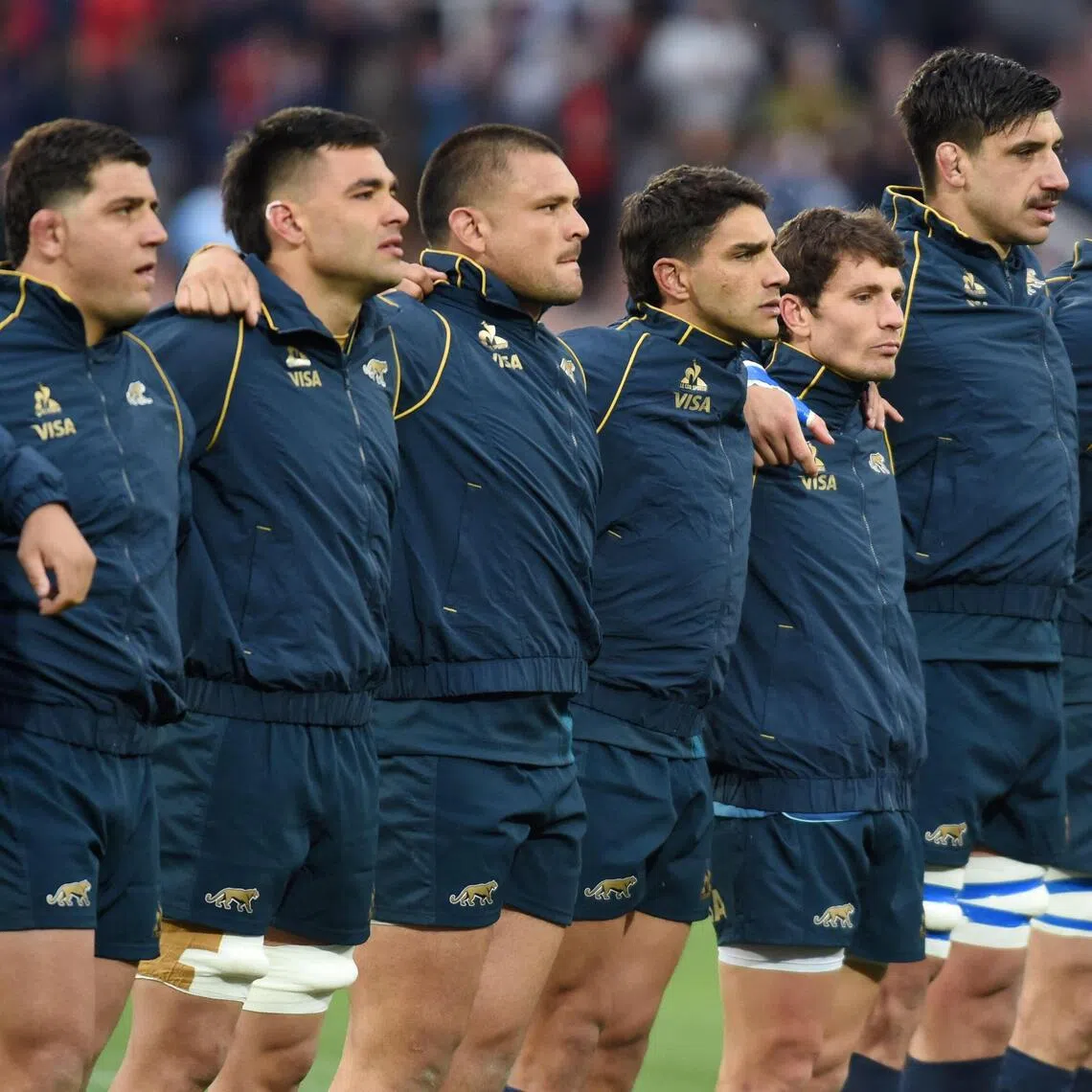 Argentina’s rugby players ahead of the Test against Australia at the Estadio Malvinas Argentinas in Mendoza, Argentina, on Sept 5.