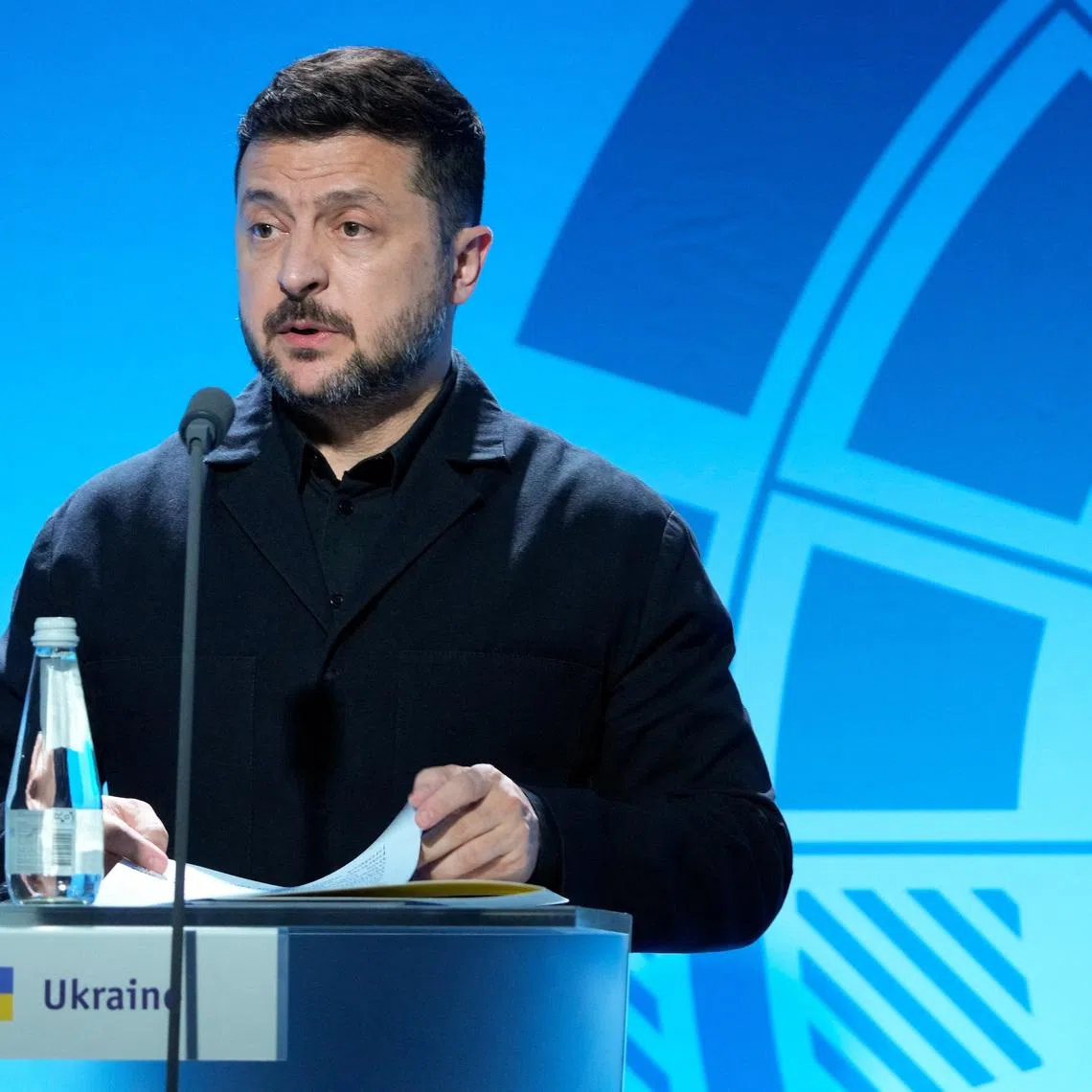 Ukraine's President Volodymyr Zelenskiy attends a press conference during the Nordic-Baltic cooperation (NB8) Prime Ministers' meeting in Tallinn, Estonia, June 9, 2026. REUTERS/Ints Kalnins