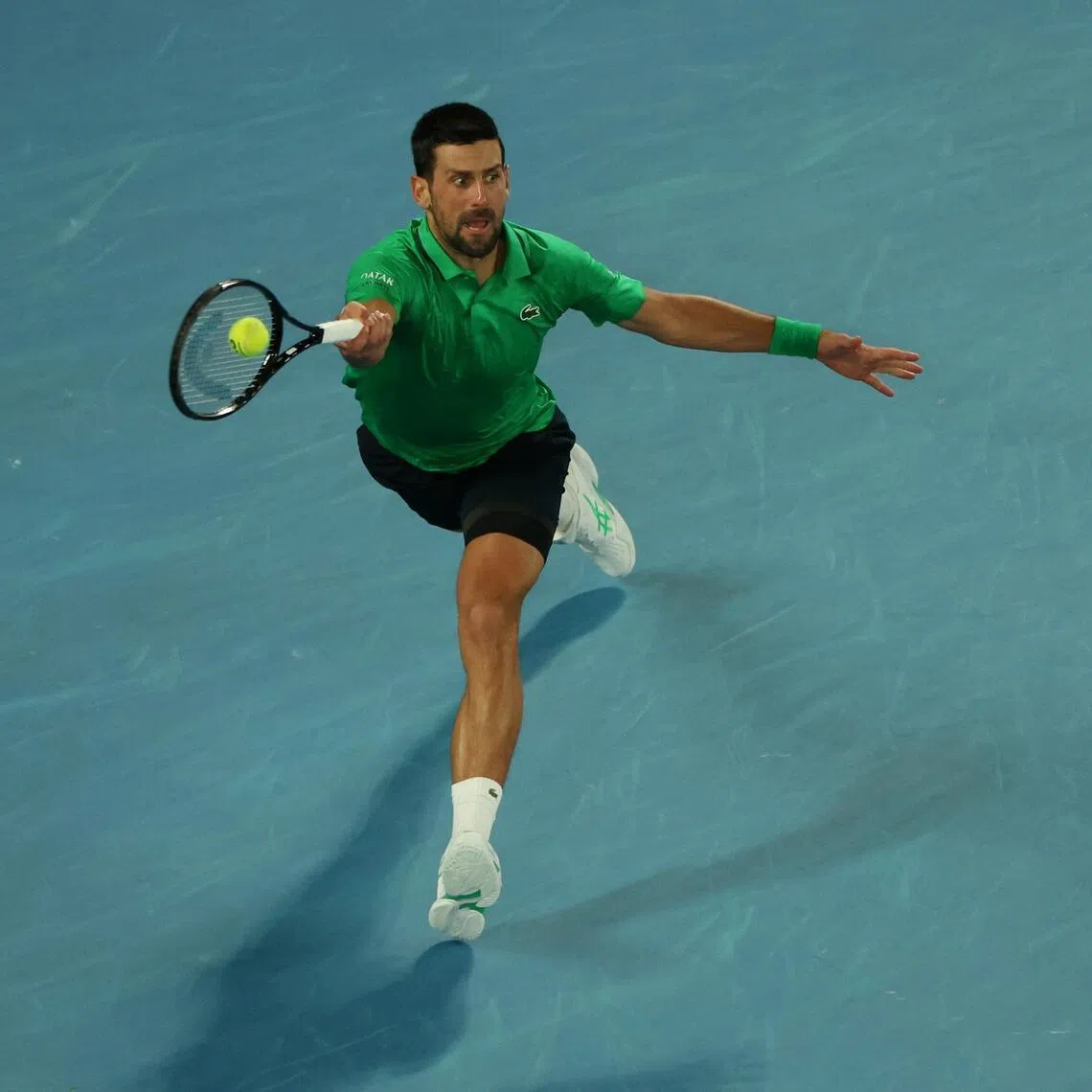 Serbia's Novak Djokovic in action during his semi final match against Italy's Jannik Sinner.
