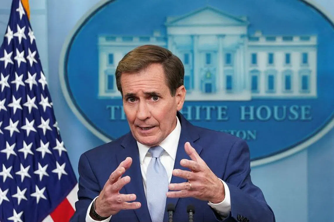 White House national security spokesperson John Kirby speaks during a press briefing at the White House in Washington, U.S., November 2, 2023. REUTERS/Kevin Lamarque