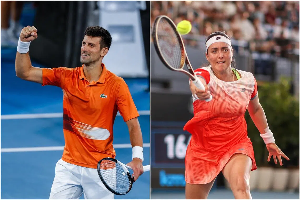 Novak Djokovic (left) and Ons Jabeur will join other top players in the first PTPA executive committee. 