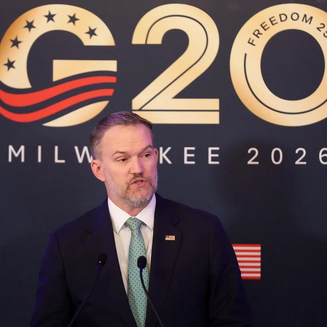 US trade representative Jamieson Greer speaks at a news conference during the G-20 trade ministerial in Milwaukee, Wisconsin, on Oct 1.
