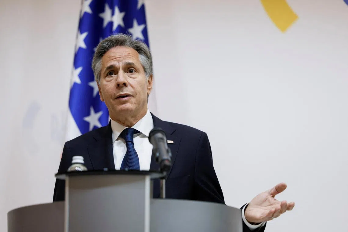 Mr Antony Blinken is on a surprise trip to Kyiv, just weeks after Washington approved a US$61 billion (S$82.29 billion) aid package.