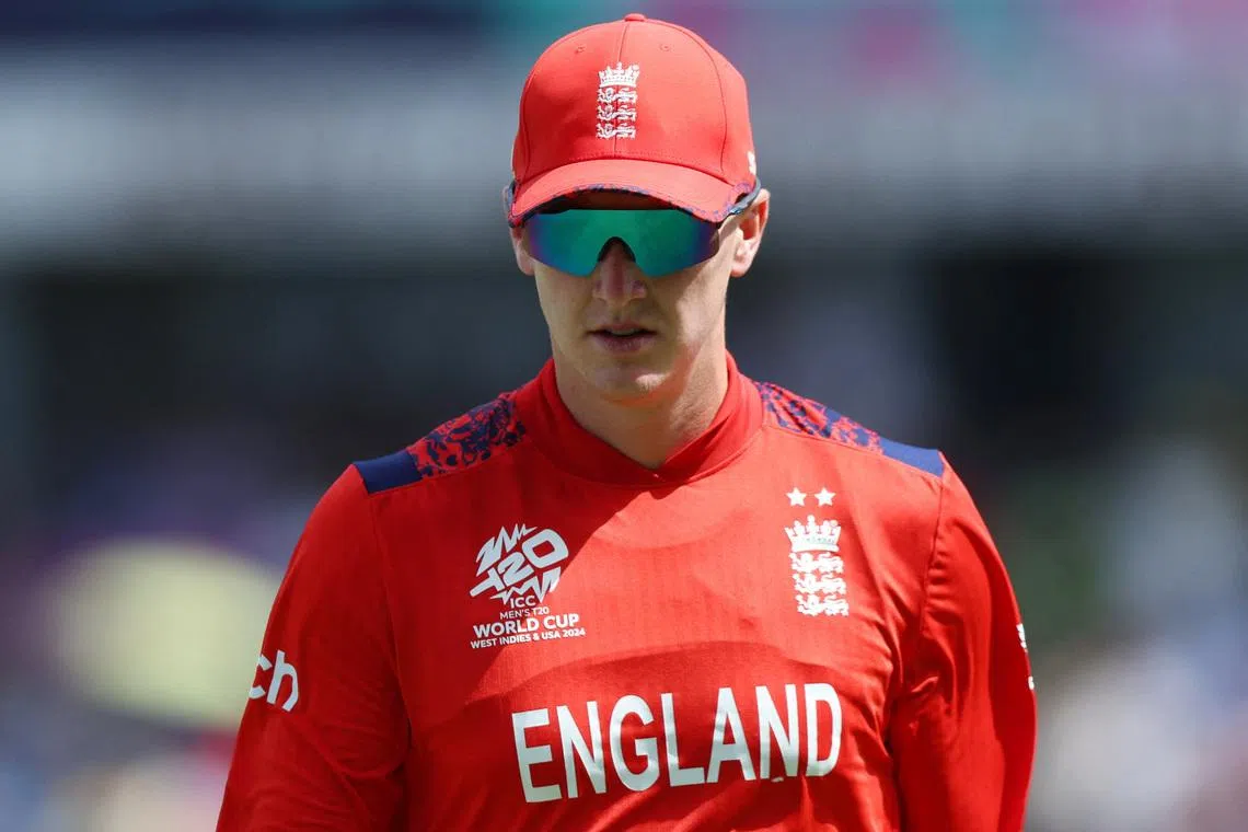 Cricket - ICC T20 World Cup 2024 - Group B - Australia v England - Kensington Oval, Bridgetown, Barbados - June 8, 2024 England's Harry Brook looks on REUTERS/Ash Allen
