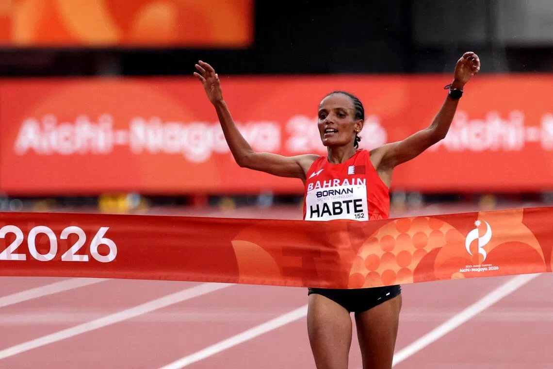 Shitaye Habte pulled away from the runner-up by 12 seconds, gritting through the final stretch.