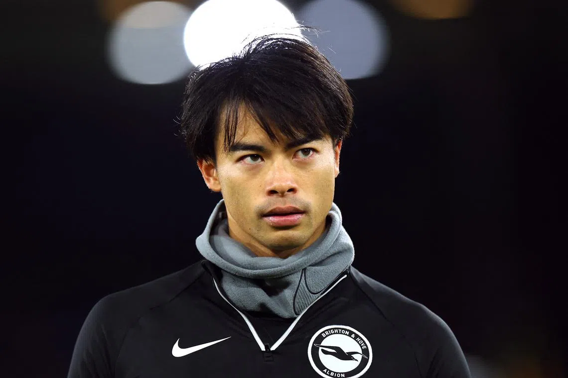 Kaoru Mitoma could be out for up to six weeks after hurting his ankle in a 1-1 draw with Crystal Palace on Dec 21.