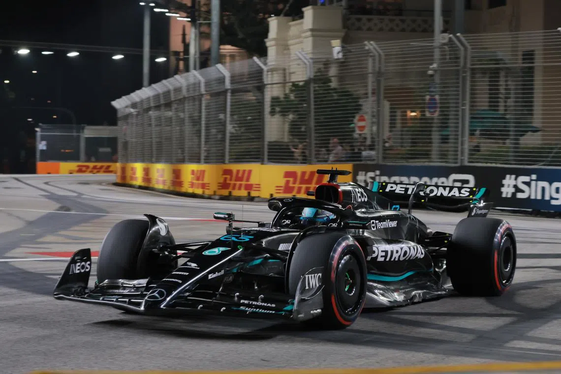 George Russell during the second practice session of the Singapore Grand Prix on Sept 15.