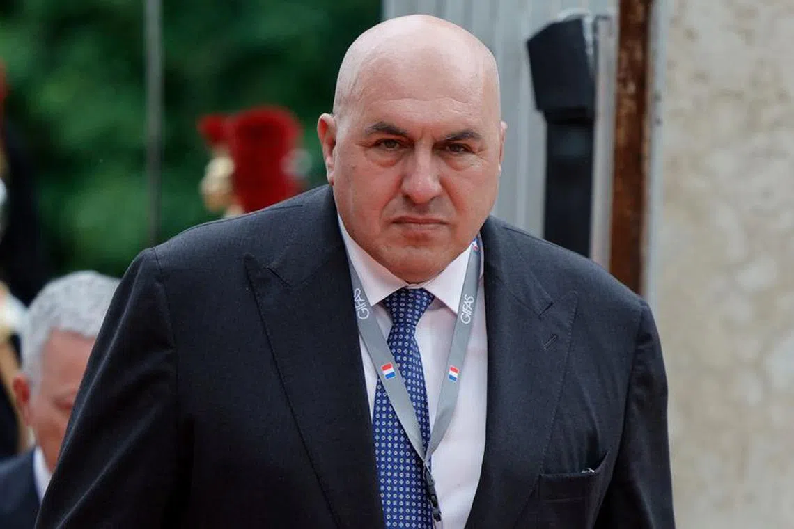 Italian Minister of Defence Guido Crosetto arrives to take part in the European Air Defence Conference gathering 18 Defence ministers, at Les Invalides in Paris on June 19, 2023. GEOFFROY VAN DER HASSELT/Pool via REUTERS/File Photo