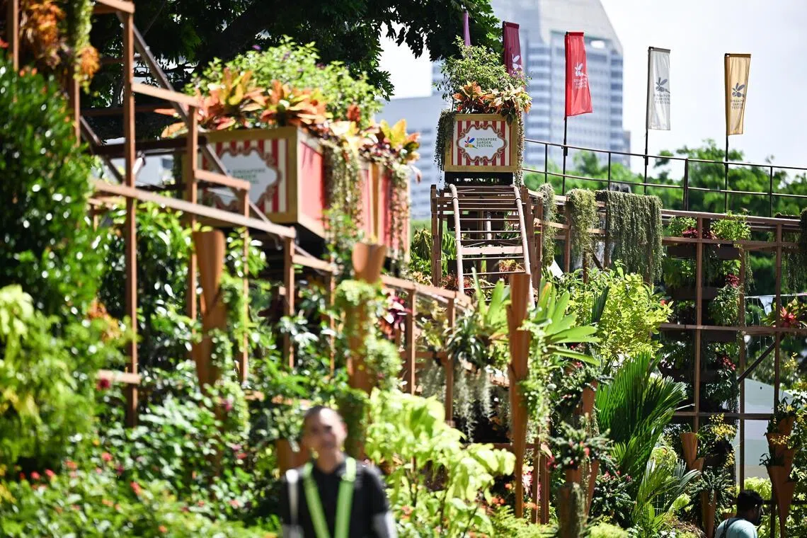 Around 20 NParks staff and horticulture contractors started working on Floral Roller Coaster in mid-June, which is expected to be ready by July 2. 