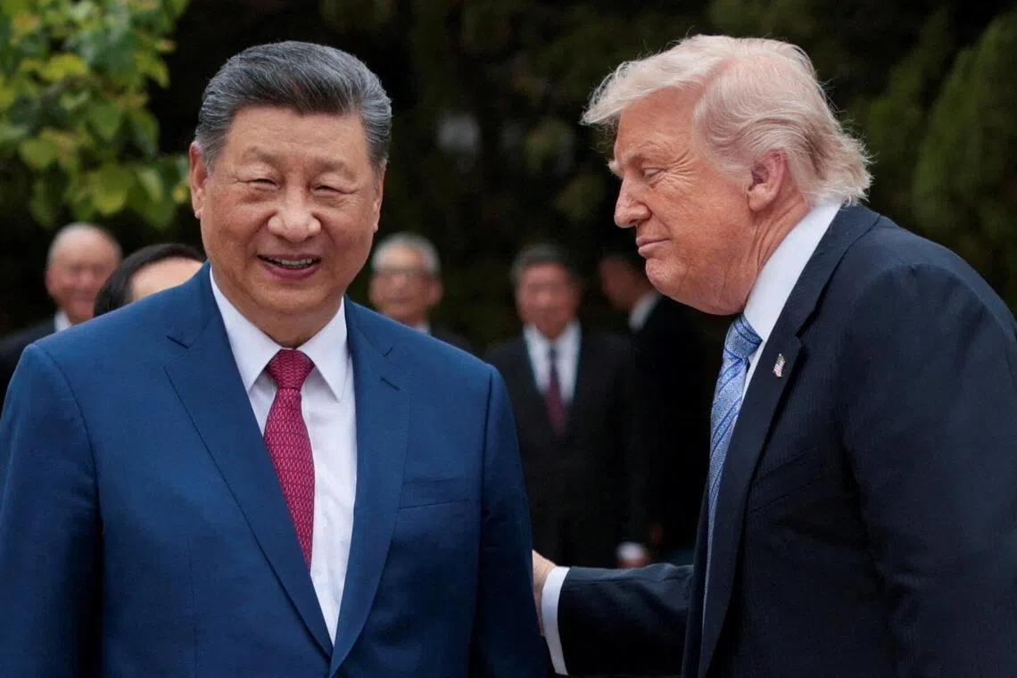 US President Donald Trump (right) left Beijing on May 15 after two days of talks with Chinese President Xi Jinping, with very little detail emerging on the outcomes achieved across trade and investment. 
