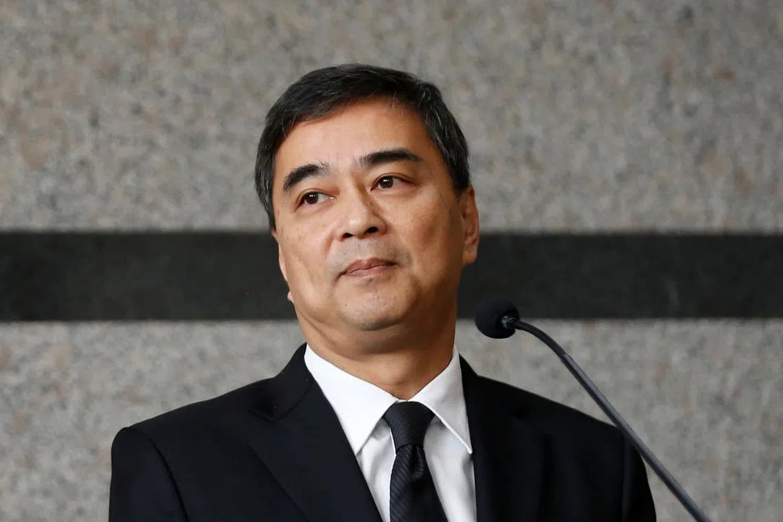 Thailand's ex-PM Abhisit returns to political fray in boost for his party