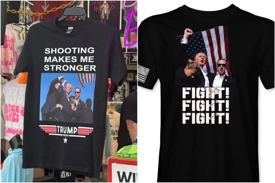 E-commerce platforms are now selling T-shirts and other merchandise with an image of a defiant Trump. 