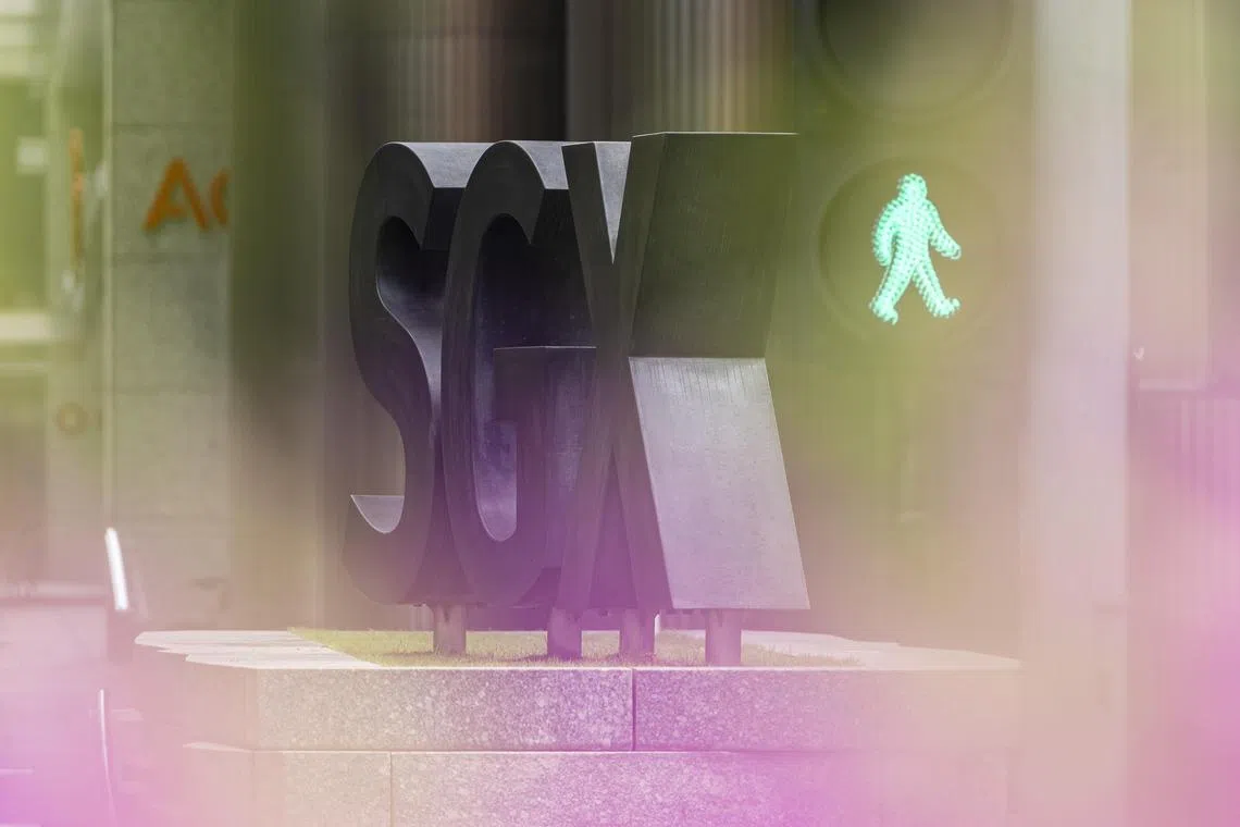 ST20250609_202559600207/pixgenerics/Brian Teo/Generic of the SGX logo outside SGX Centre on June 9, 2025. Can be used for stories on SGX, stock market, STI, Trump, tariffs, investment, Singapore index, recession, shares. ST PHOTO: BRIAN TEO.