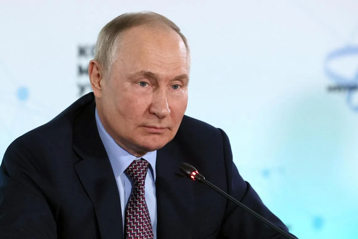 US President Joe Biden had said he would meet Mr Putin (above) if the Russian leader was interested in ending the war.