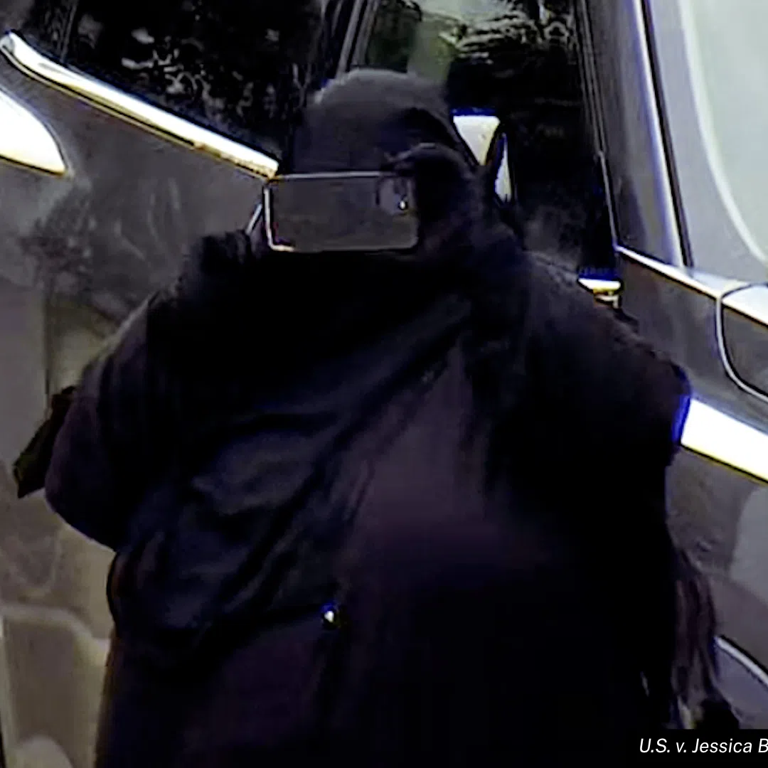 Suspect Jessica Bowie allegedly carrying out reconnaissance on the New York capitol building, according to US officials.