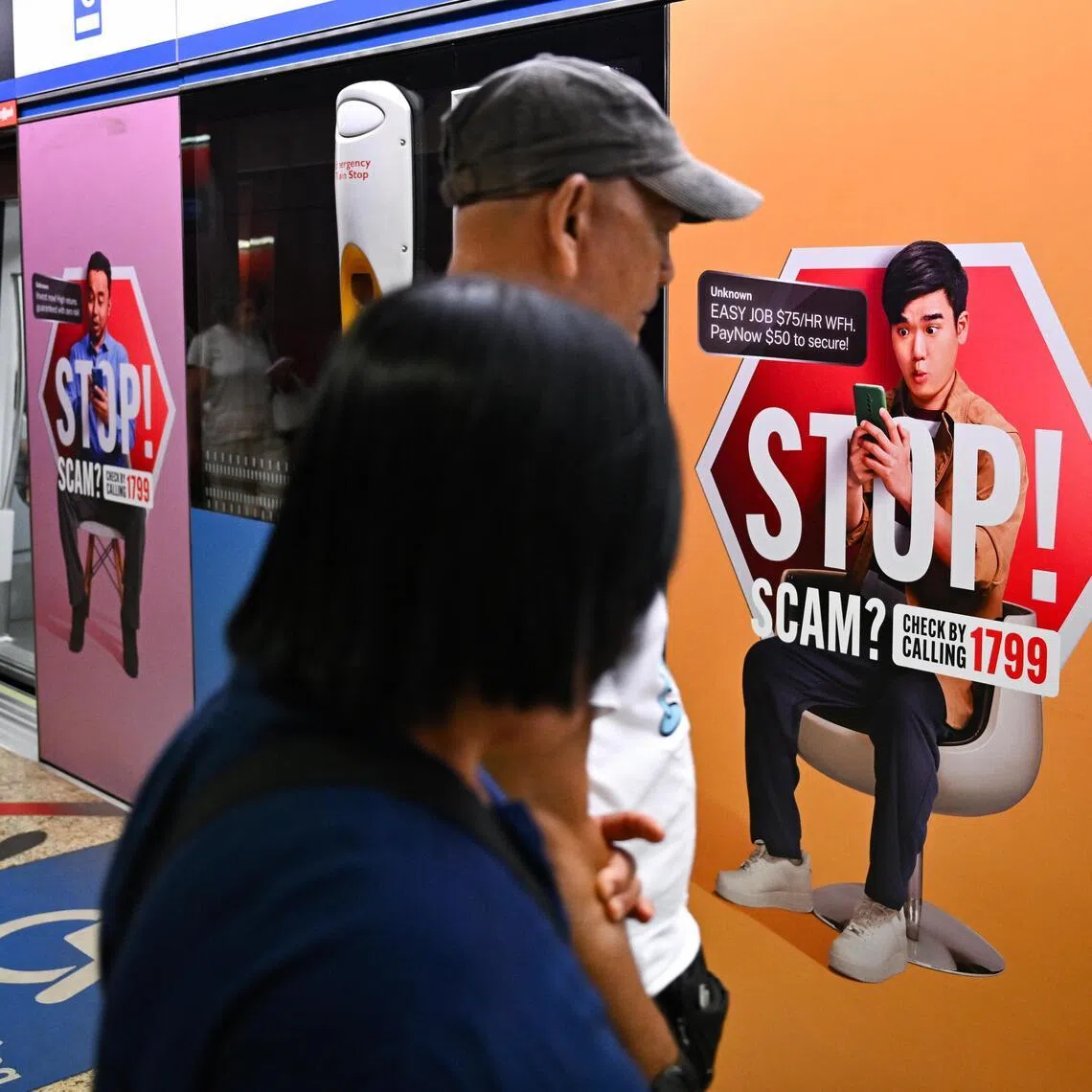 ST20251021-202526400572-Lim Yaohui-pixgeneric/

Generic photograph of anti-scam advertisement at Chinatown MRT station on Oct 21, 2025.

Can be used for stories on cybersecurity, cybercrime, password, anti-scam, scam, scamshield, SMS, Whatsapp, Singapore Police Force, police, crime, and court.

(ST PHOTO: LIM YAOHUI)