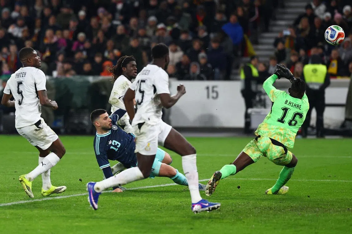 Soccer Football - International Friendly - Germany v Ghana - MHPArena, Stuttgart, Germany - March 30, 2026 Germany's Deniz Undav scores their second goal REUTERS/Kai Pfaffenbach