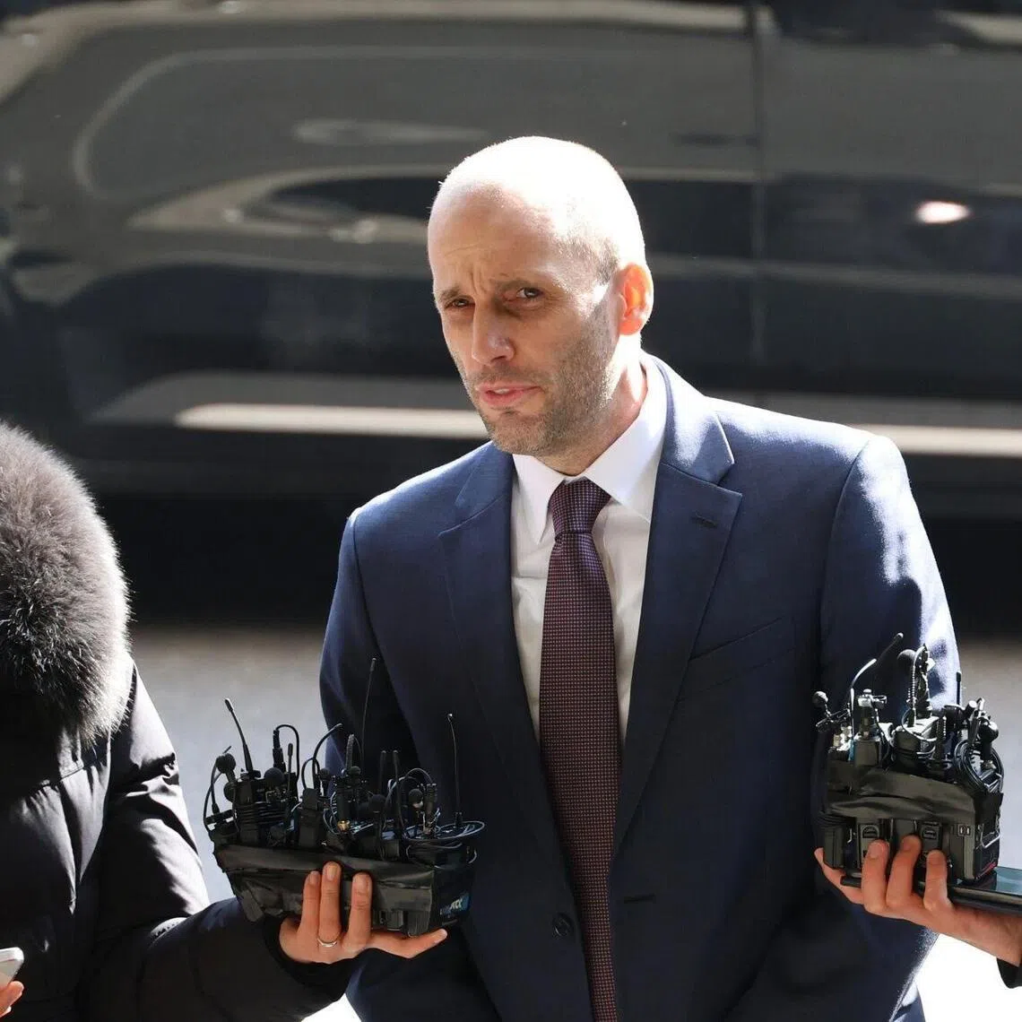 Coupang chief executive Harold Rogers arrives at Seoul Metropolitan Police Agency in Seoul, South Korea, on Jan 30. 