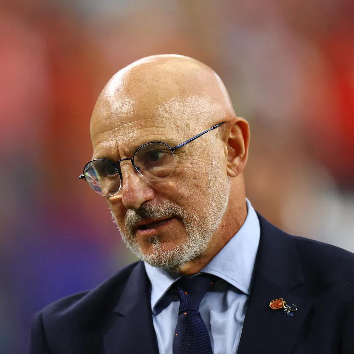 Soccer Football - FIFA World Cup 2026 - Round of 16 - Portugal v Spain - Dallas Stadium, Arlington, Texas, U.S. - July 6, 2026 Spain coach Luis De La Fuente after the match as Spain qualify for the quarter finals of the World Cup REUTERS/Hannah Mckay
