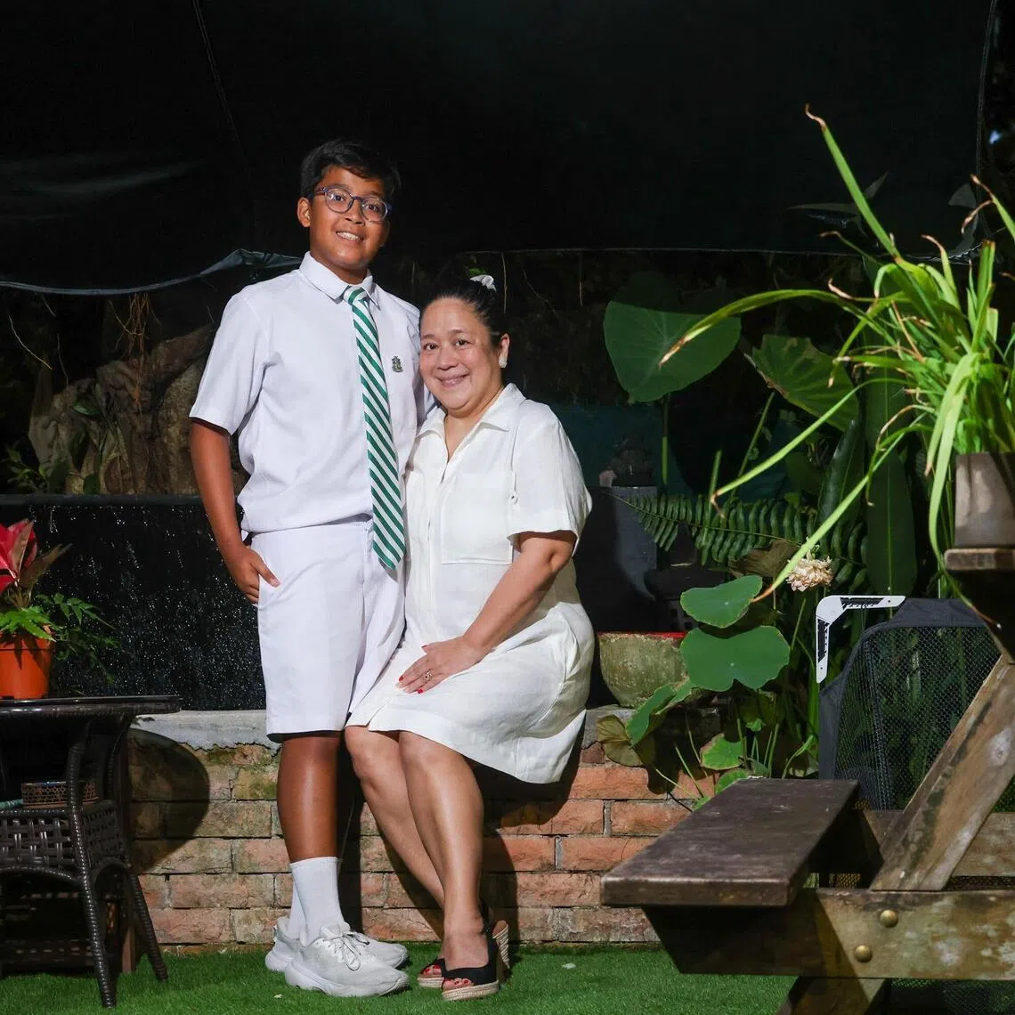 ST20260326_202626400956/jnmotivate12/Jane Ng/Jason Quah

Ms Chrishirl Campos-Chua and her son, Elliot Lee, studied together during his PSLE year.