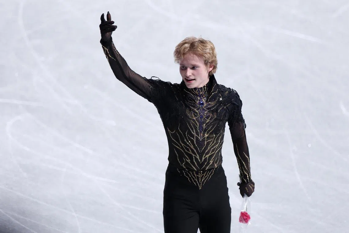 Figure Skating - ISU Grand Prix of Figure Skating - Grand Prix Final - Aichi International Arena, Nagoya, Japan - December 6, 2025 Ilia Malinin of the U.S. reacts after performing in the Men's Free Skating REUTERS/Issei Kato