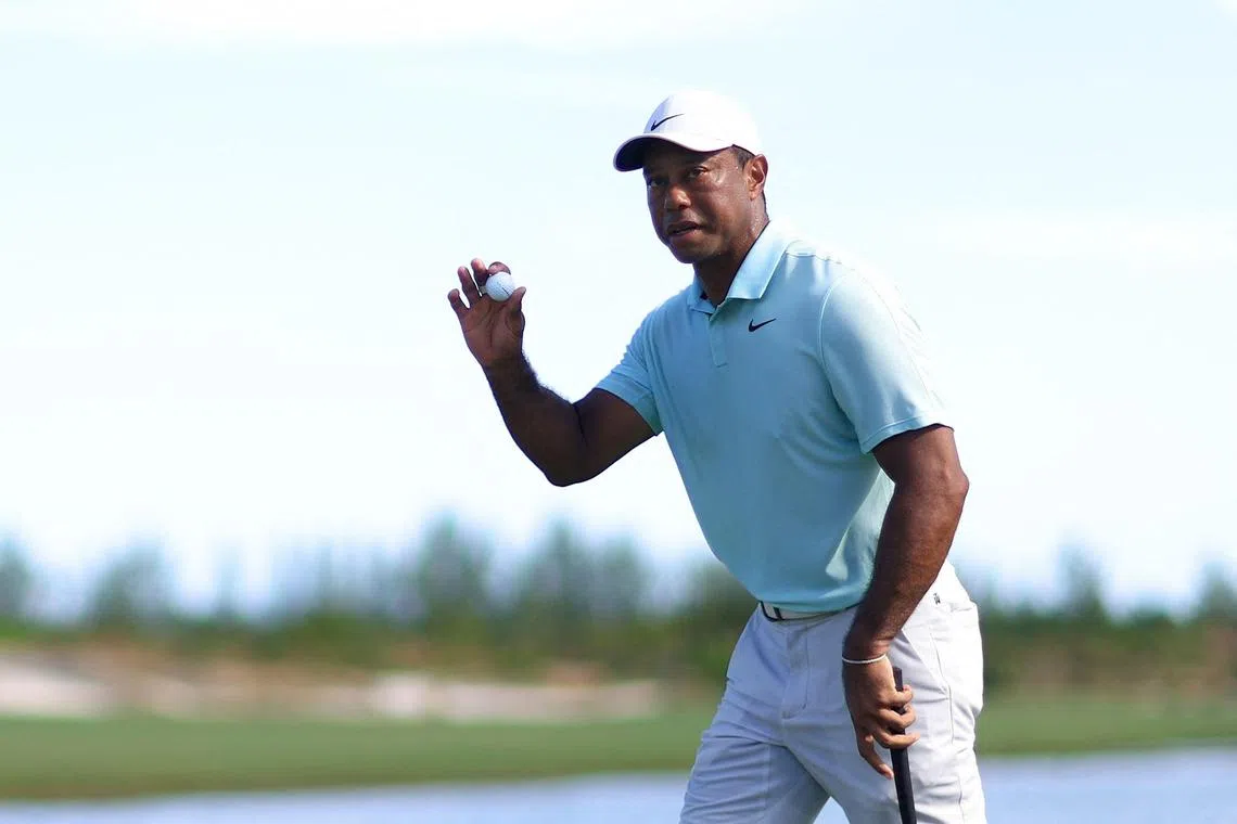 Tiger Woods on the ninth green during the third round of the Hero World Challenge at Albany Golf Course.