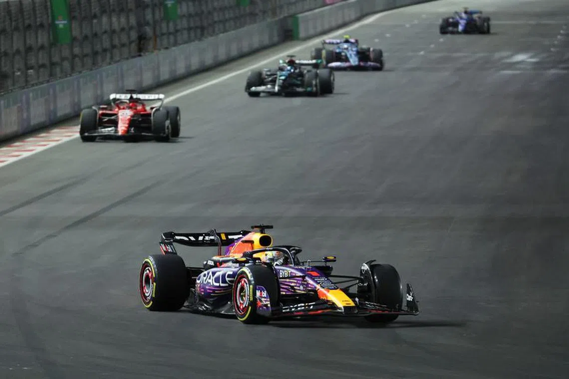 Formula One F1 - Las Vegas Grand Prix - Las Vegas Strip Circuit, Las Vegas, Nevada, U.S - November 18, 2023 Red Bull's Max Verstappen in action during the race REUTERS/Mike Blake/ File Photo