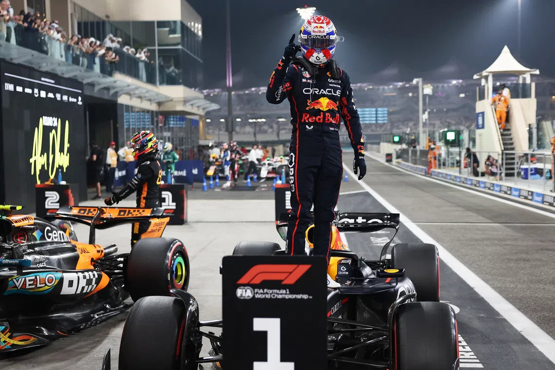 Verstappen on pole for F1 title-decider with Norris alongside
