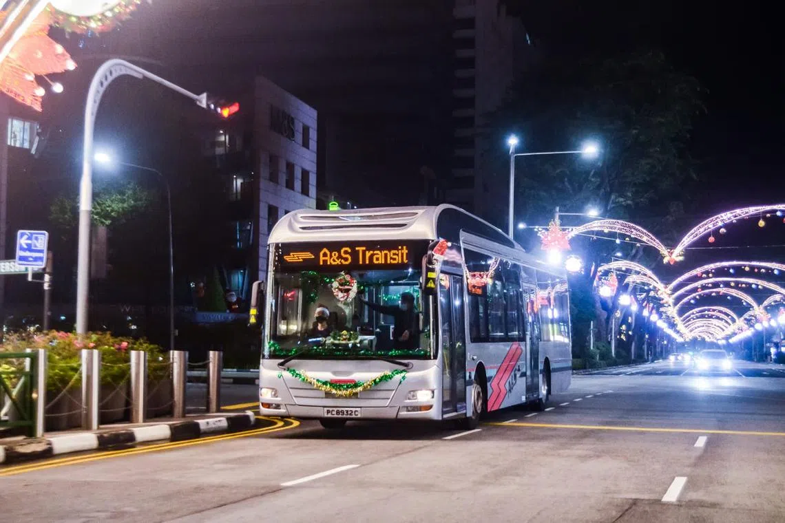A&S Transit launching its new night bus services - named NS-1 and NS-2 - to cater to the recovering nightlife scene.