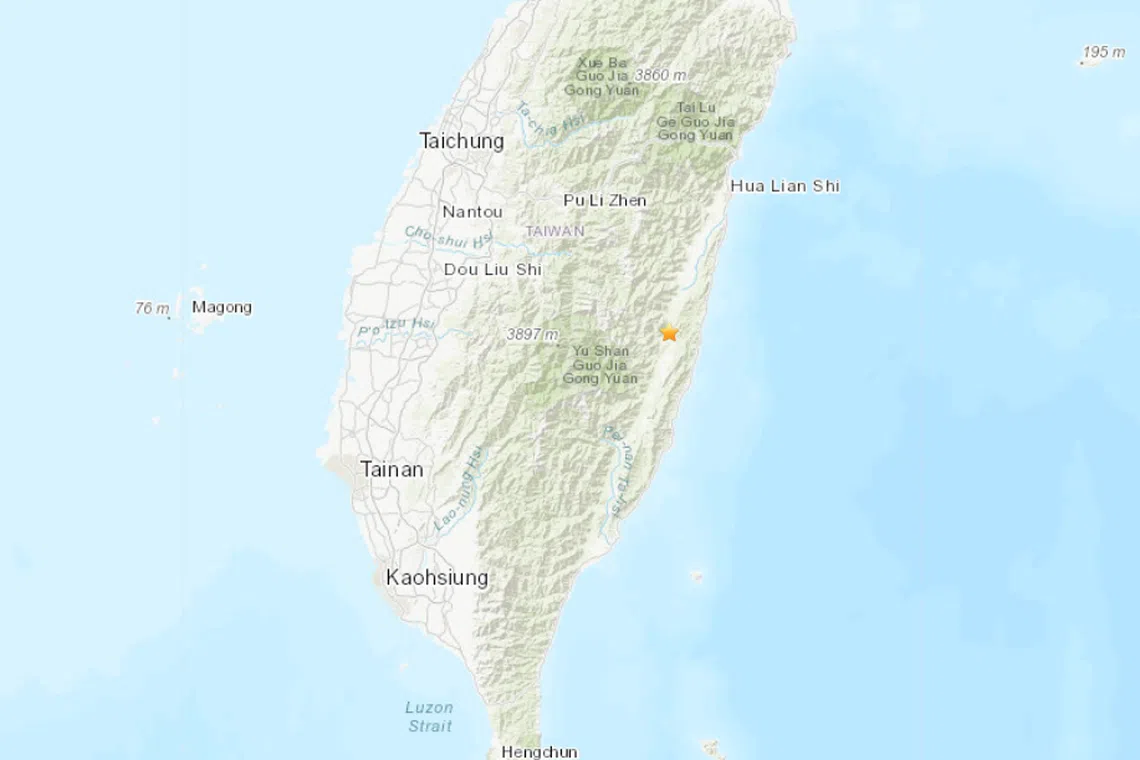 The epicentre was in the sparsely populated eastern county of Hualien.
