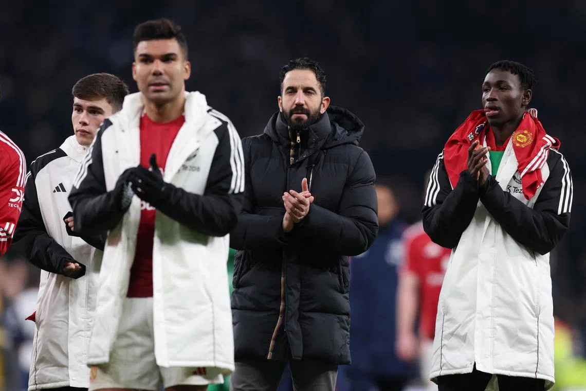 Manchester United manager Ruben Amorim is under pressure to improve his team's results, with the Red Devils in 15th in the table.