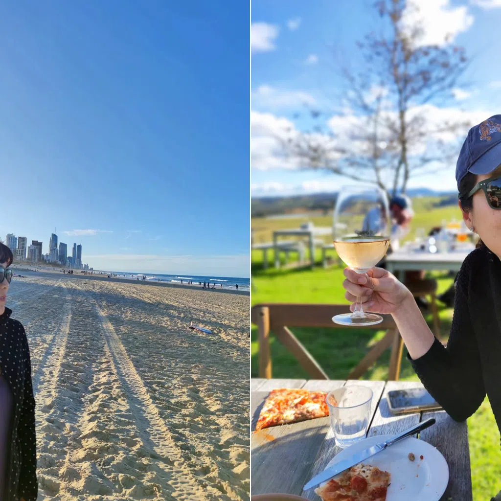 Charmaine Chan at Surfers Paradise Beach in the Gold Coast and Cupitt's Estate in New South Wales.