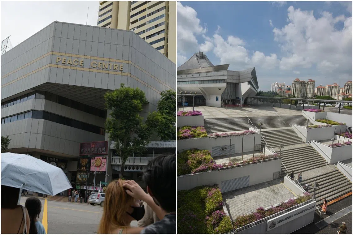 Peace Centre mall is slated for demolition this year, while a new indoor arena will replace the Singapore Indoor Stadium.