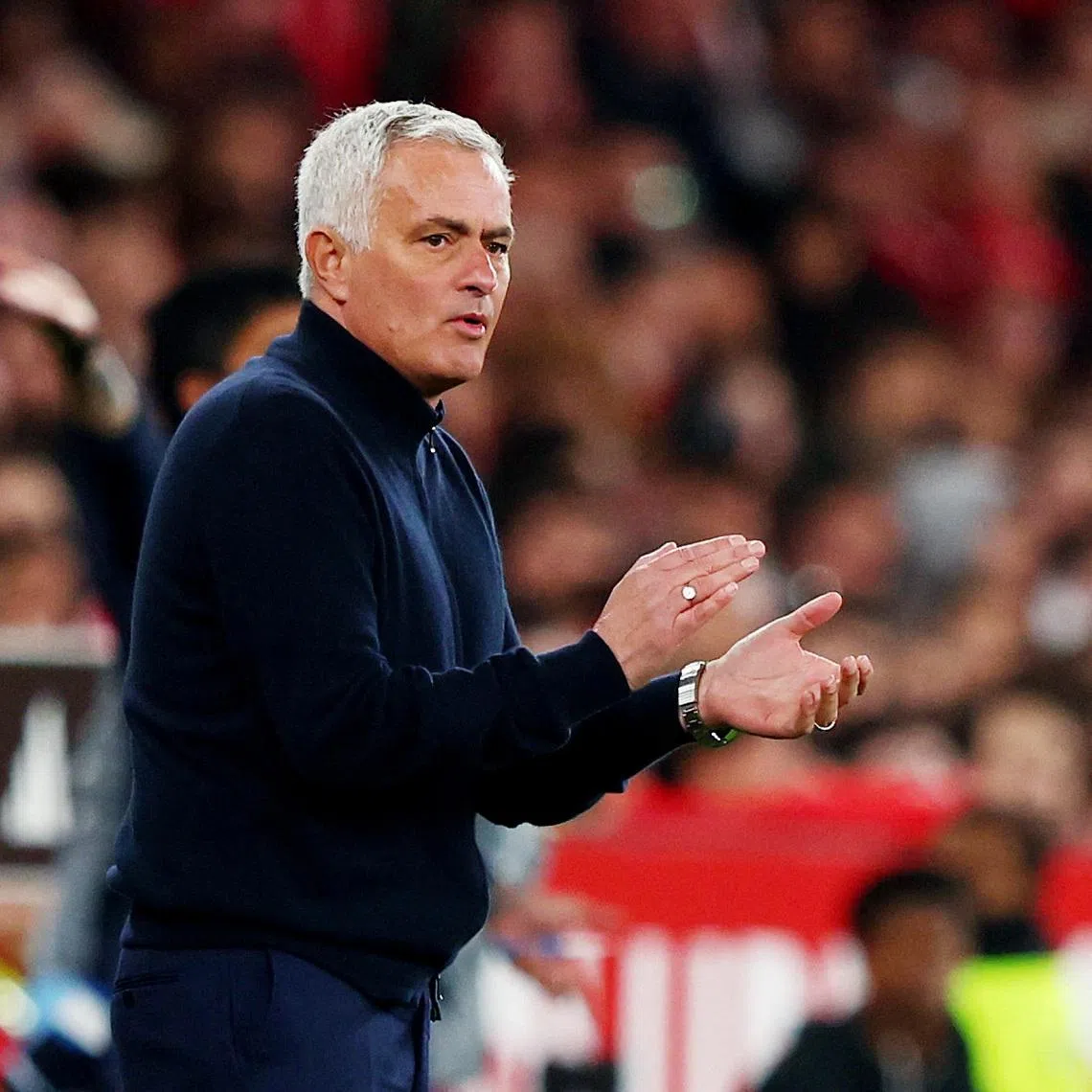Soccer Football - Primeira Liga - Benfica v FC Porto - Estadio da Luz, Lisbon, Portugal - March 8, 2026 Benfica coach Jose Mourinho during the match REUTERS/Pedro Nunes