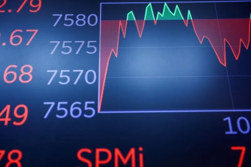 An S&P 500 chart on the floor at the New York Stock Exchange on June 1, 2026, in New York City.