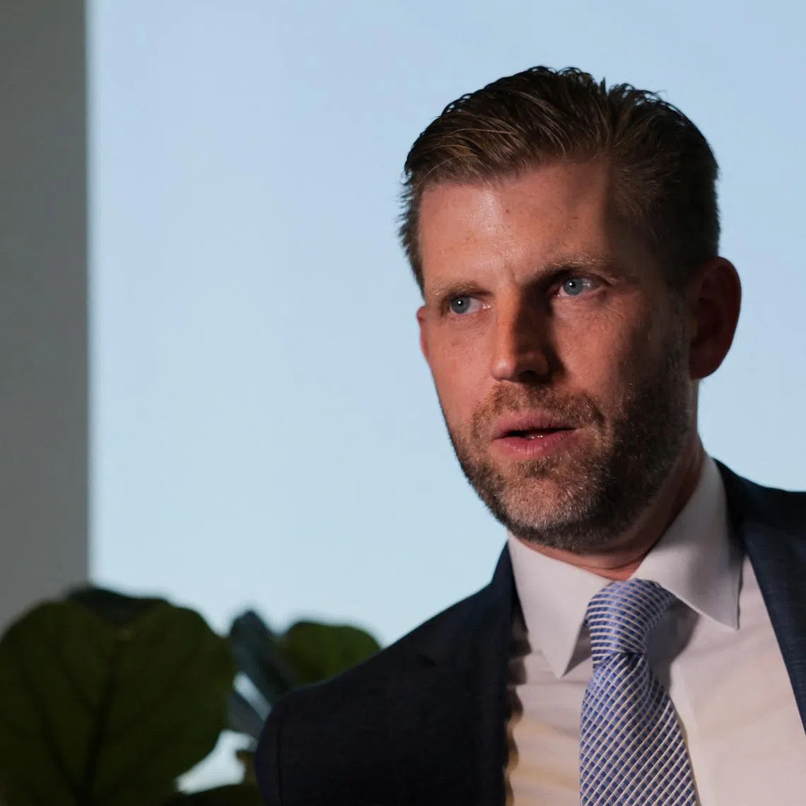 FILE PHOTO: Eric Trump, son of U.S. President Donald Trump, attends an interview with Reuters in Dubai, United Arab Emirates, April 29, 2025. REUTERS/Amr Alfiky/ File Photo