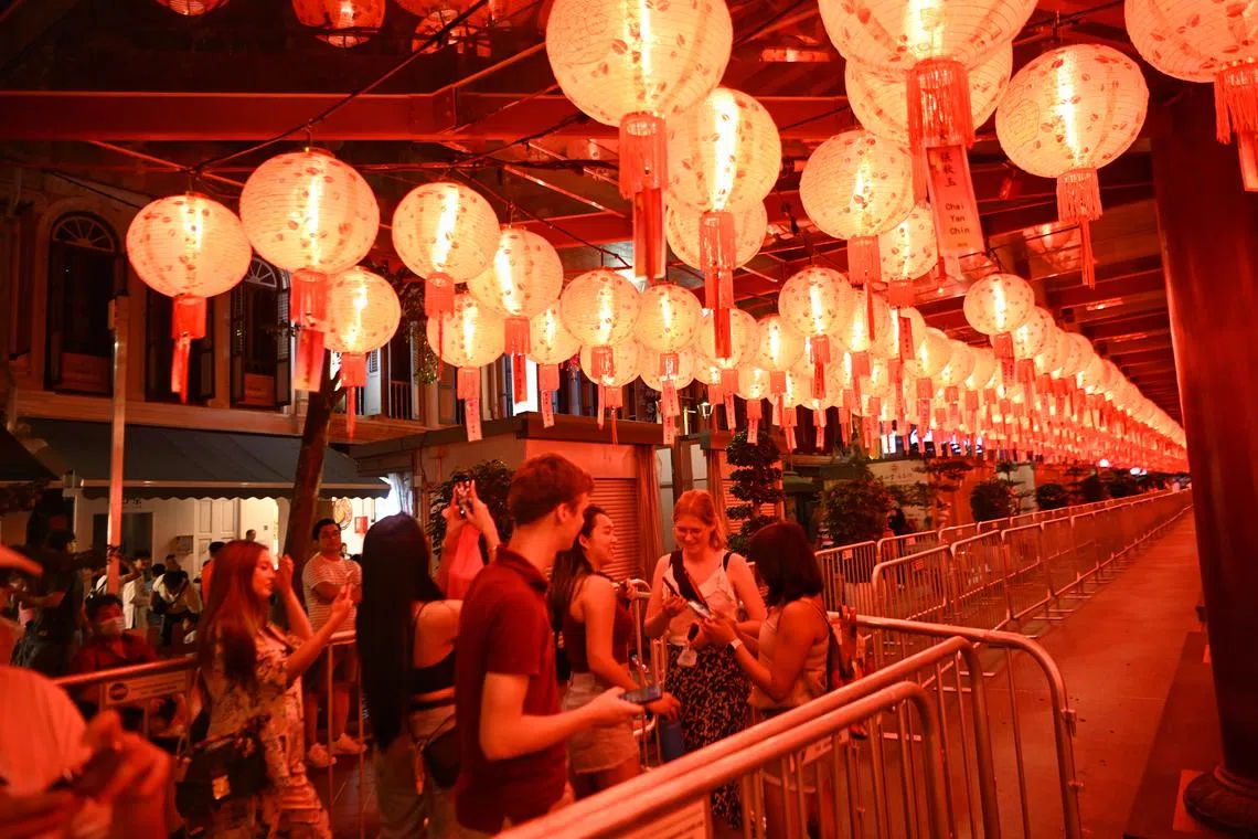 Chinese New Year celebrations at Chinatown on the eve of the New Year on Jan 21, 2023.