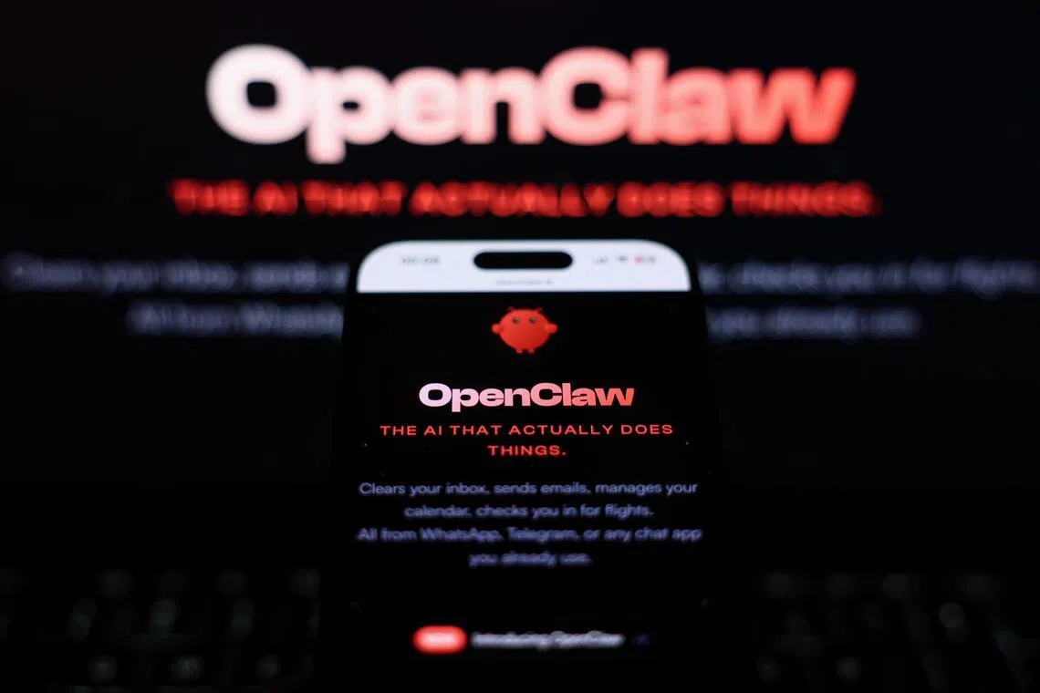 OpenClaw website displayed on a laptop screen and OpenClaw website displayed on a phone screen are seen in this illustration photo taken in Krakow, Poland on February 6, 2026. (Photo by Jakub Porzycki/NurPhoto)NO USE FRANCE