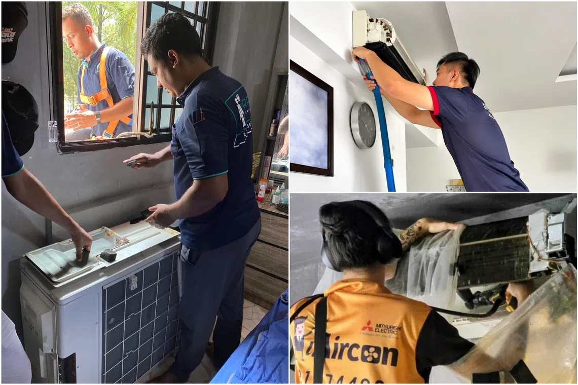 The increase in demand comes as a combination of hazy conditions and hot weather prompts more families and businesses to check that their air-conditioners are working properly.