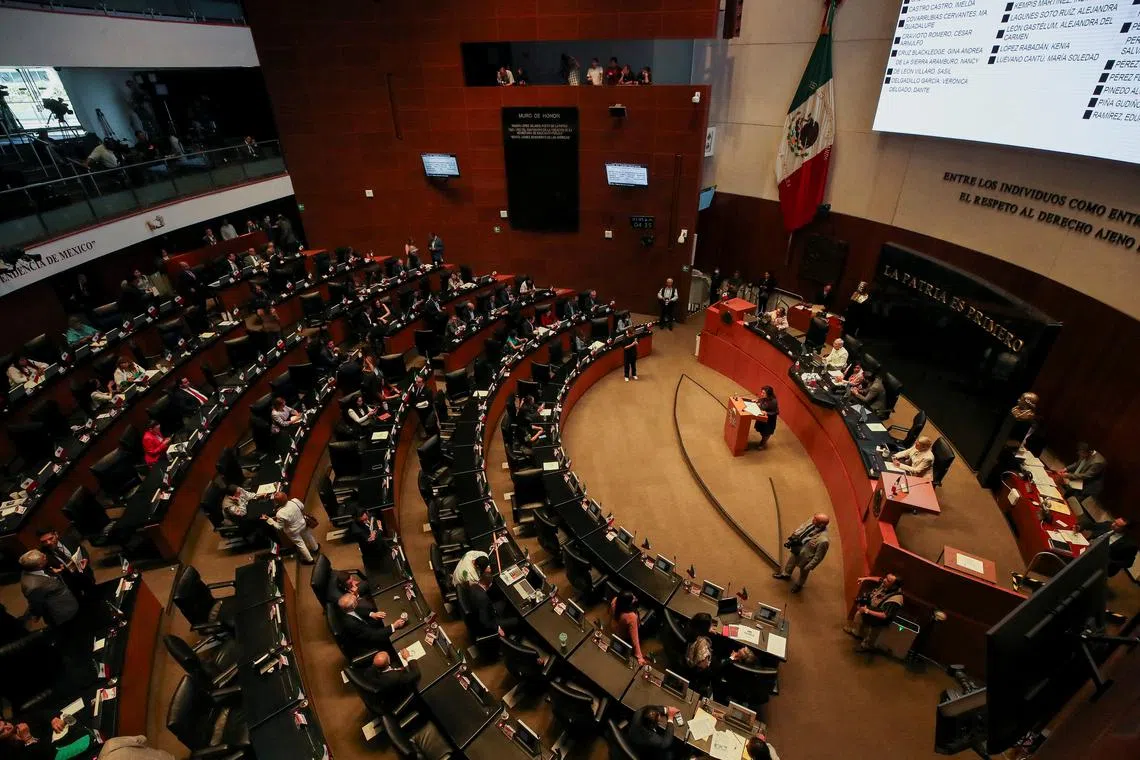 FILE PHOTO: General view of a session at the Senate in Mexico City, Mexico, September 5, 2023. REUTERS/Henry Romero/File Photo