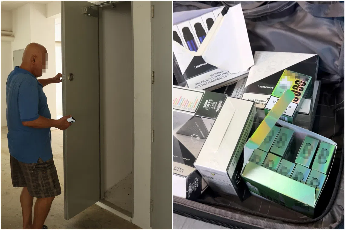 The vapes were discovered in a trolley bag and a plastic bag at Block 494D Tampines Street 43.