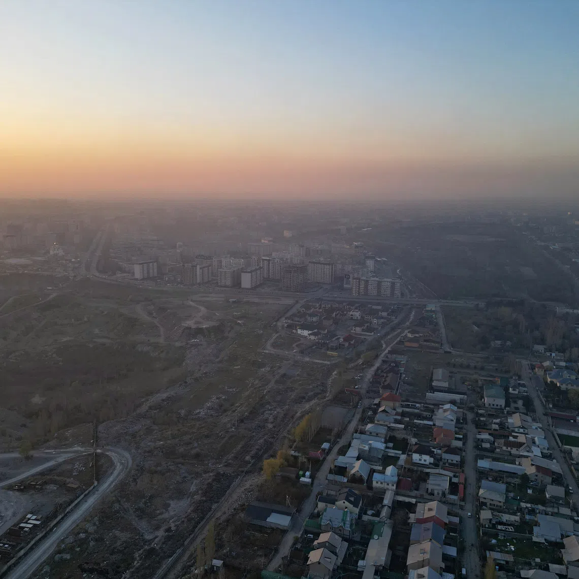 An aerial view shows the city of Bishkek, Kyrgyzstan March 31, 2023. REUTERS/Pavel Mikheyev
