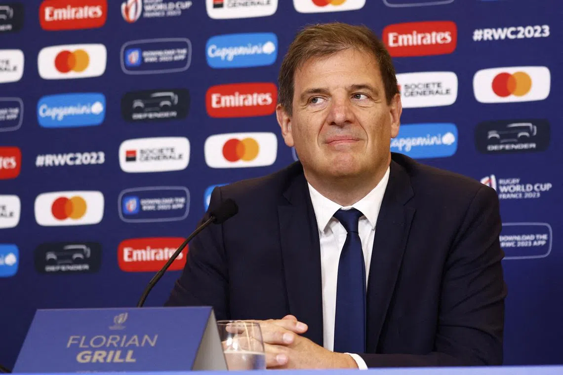 Rugby Union - Rugby World Cup Tournament Opening Press Conference - Roland Garros, Paris, France - September 4, 2023 President of the French Rugby Federation, Florian Grill during the press conference REUTERS/Sarah Meyssonnier/ File Photo
